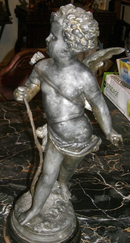 Antique spelter cupid - spelter,