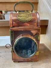 RARE ANTIQUE SHAND MASON & CO FIRE ENGINE COPPER BRASS LAMP 11.75" total height