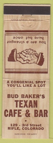 Matchbook cover texan cafe - texan,