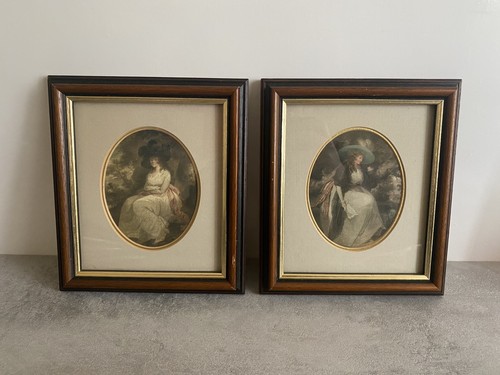 Pair framed prints - prints, by