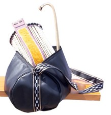 African Talking Drum from Nigeria with Leather Carry Bag & Wooden Beater