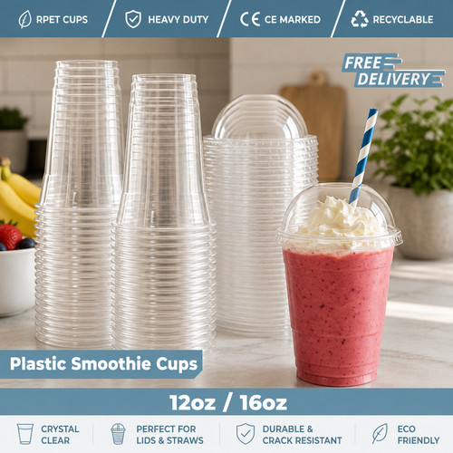Clear plastic smoothie cups - plastic,