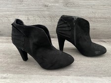 TU Boots Women’s UK 7 Black Heeled Ankle Boots Smart Casual Workwear Ruffle