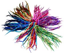 Fair Trade Long Felt Elasticated Beaded Hair Scrunchy Extensions Dreadlocks