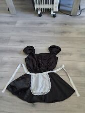 BNWOT Vintage Ann Summers Black Satin Maid Fantasy Dress Up Set Outfit Siz 14-16