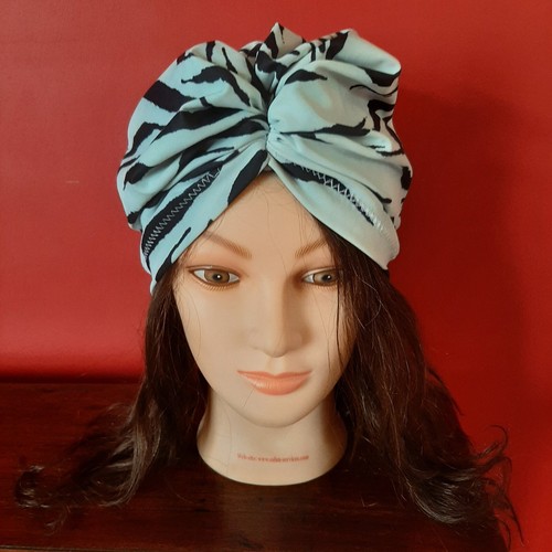 Zebra print turban - zebra,