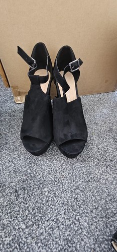 Black wedged heels - black,