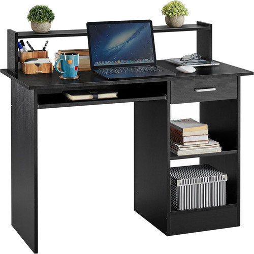 Black computer desk with - desk,