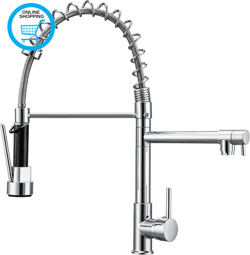 Dual spout kitchen - spout, mixer
