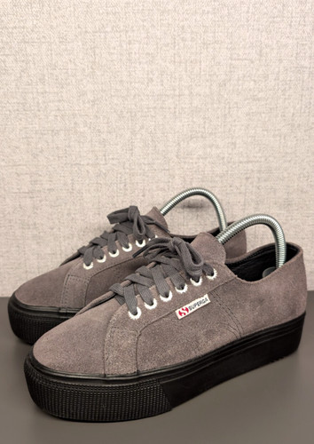 Women superga grey leather - grey,