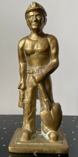 Vintage brass coal miner - brass, by
