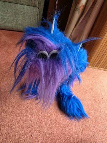 Furry blue purple dragon - purple,