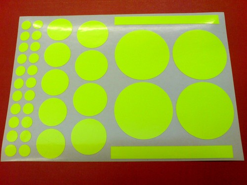Fluorescent dots stripes - fluorescent, hi