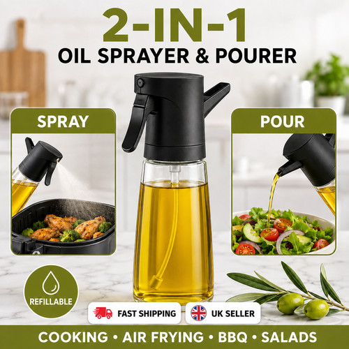 Oil spray bottle olive - 2-in-1,