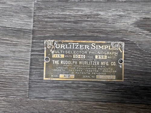 Wurlitzer 412 jukebox - 412,