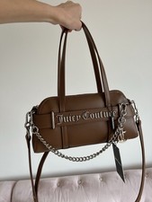 Juicy Couture Women’s Tan Brown & Silver Chain Bugatti Bag Brand New With Tags