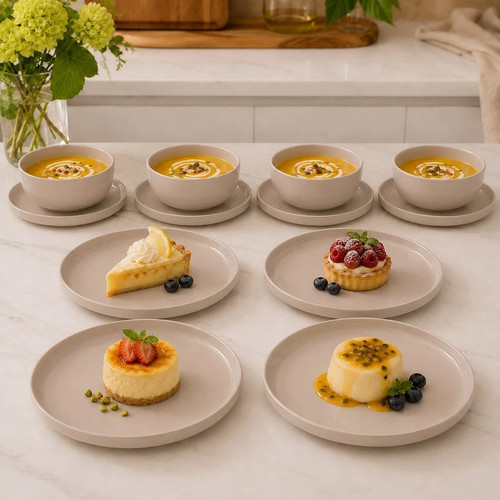 12pc stoneware dinner set - dinner,