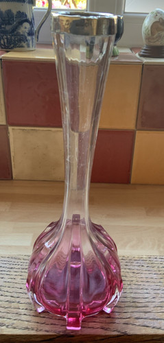 Cranberry glass fluted - cranberry,