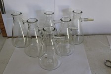 6 X 250 ml Pyrex BOROSILICATE GLASS CONICAL FLASK 5.5" high x 3.25" dia