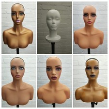 Female Mannequin Display Head Bust Shoulders Wigs Hats Scarfs Jewelry Sunglasses