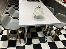 Breakfast Bar/island Stools - Stylish, Light Grey With Wooden Legs. £20 Each
