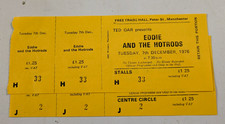 Eddie & The Hotrods Unused Ticket Free Trade Hall Manchester 1976