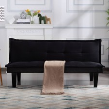 64" Modern Faux Suede Futon