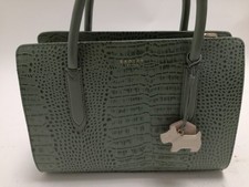 Radley London Green Croc Embossed Leather Tote Bag with Dog Charm
