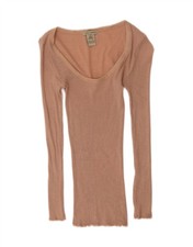 LAURA ASHLEY Womens Long Sleeve Blouse Top UK 4 XS Pink Silk BQ10