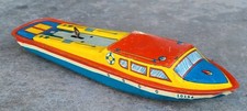 Vintage The Ohio Art Co Tin Wind-Up Cabin Cruiser Boat Toy Working  14.25”