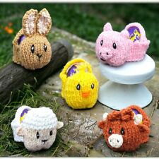KNITTING PATTERN - Easter Farm Animal Basket fits Creme Egg - Bunny, Chick, Cow