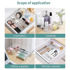 Fitment Drawer Organizers Bins Dividers Bedroom Storage Box Clear Plastic