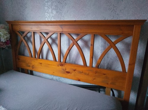 Vintage wooden headboard - wooden, for
