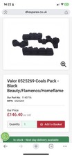 Valor Black Beauty / Flamenco / Homeflame Coal Pack Interpart Ref 0525269 New