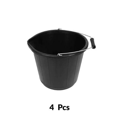 Black plastic bucket 32x26cm - black,