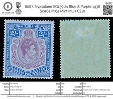 8087: Nyasaland SG139 2s Blue