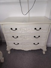 French Inspired Chateau Chest Of Drawers White Carved Ornate 