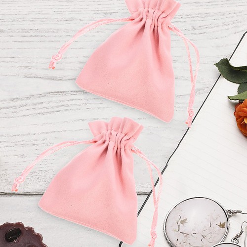 Pink drawstring gift bag - pink,
