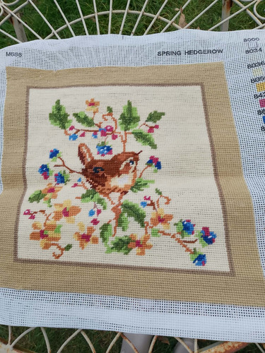 Completed needlepoint tapestry - completed,