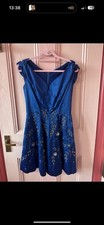 Vintage 1950s Blue Satin And