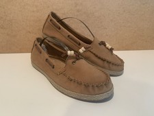 UGG Women's Loafers Light Brown Size UK 5 Genuine Leather Slip On