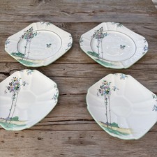 Shelley Queen Anne Trees And Balloons TEAPLATE AND SAUCER X 2 SETS, c1930
