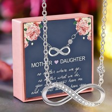 To My Daughter Gift from Mum Dad Silver Necklace for Daughter Christmas Gift Box