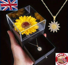 Sunflower Necklace Gift for Women - I Love You Jewelry in Gift Box for Mother's