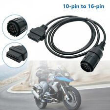 For BMW ICOM Motorcycle 10Pin to 16Pin OBD2 Diagnostic Cable Connector Adapter