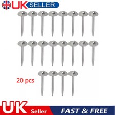 20 x Heavy Duty Plastic Mushroom Domed Ground Sheet Tent Pegs Awning Carpet UK