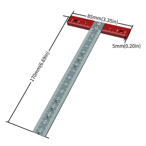 Red square ruler - t,