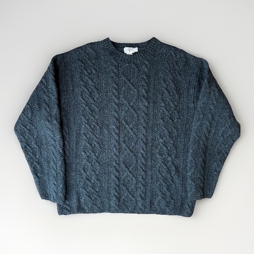 Vintage crew cable - j, knit