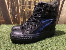 Converse Allstar Black Faded Hidden Wedge Fur Trim Trainers UK 4 EU 37