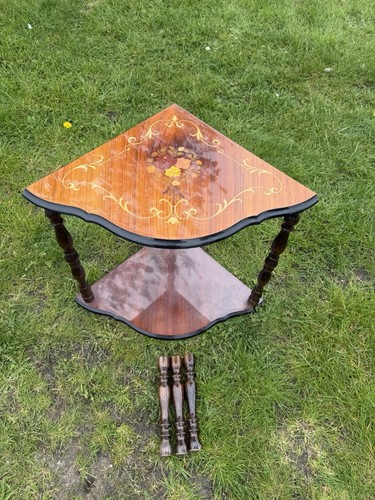 Vintage inlaid wooden corner - vintage,